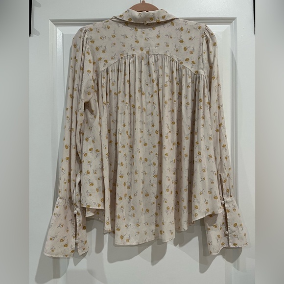 Free People Modern Muse Tie Front Blouse oversized - Picture 5 of 6